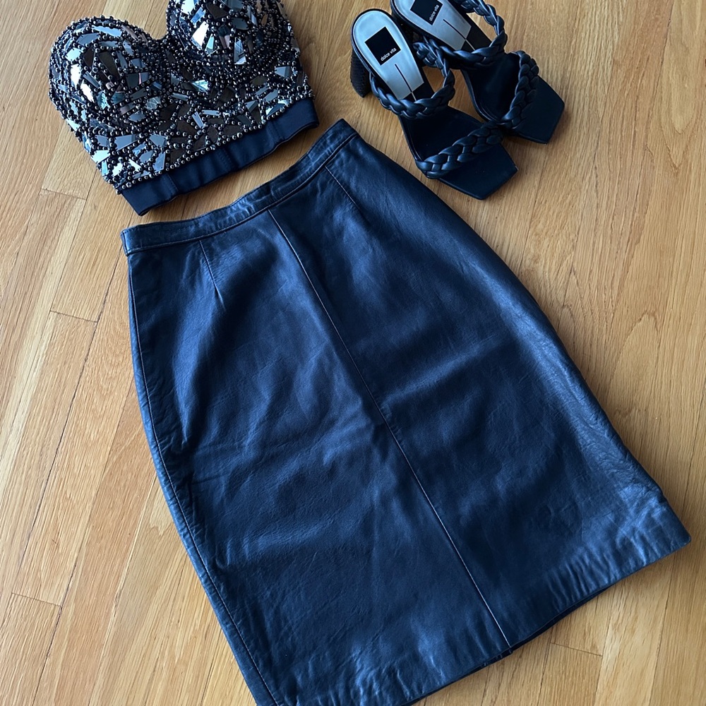 Vintage Baez Genuine Leather Skirt